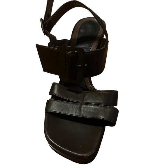 Marni Brown Leather Square Toe Chunky Heel Size 39 - Picture 3 of 7